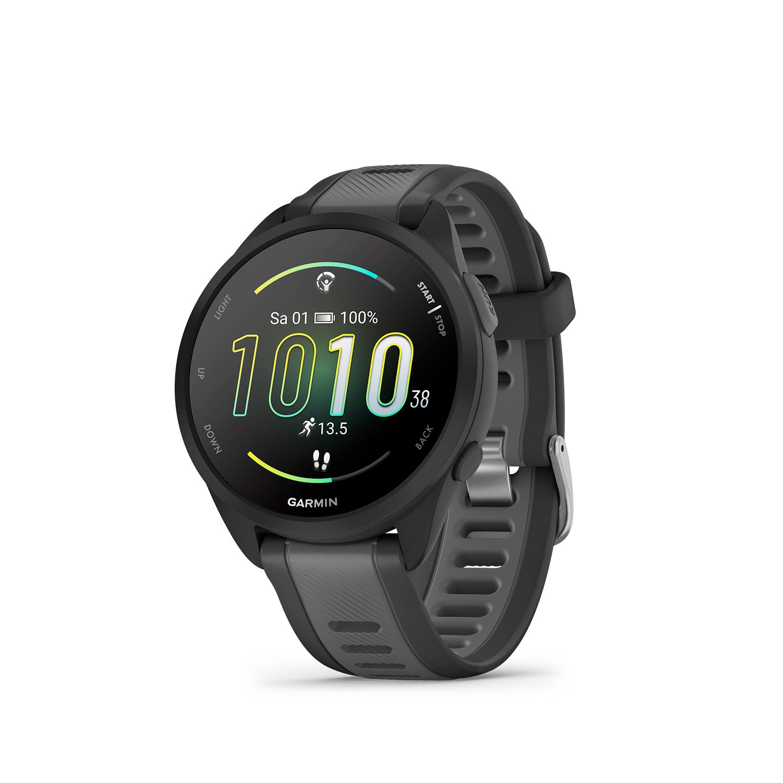 Garmin Forerunner 165 43mm - Lauf-Smartwatch, 1,2" AMOLED Touchscreen, bis zu 11 Tage Akkulaufzeit, 25+ Sport-Apps, Trainingsempfehlungen, Gesundheitsdaten, smarten Funktionen Non-Music Schwarz Angebot bei HelloDeals