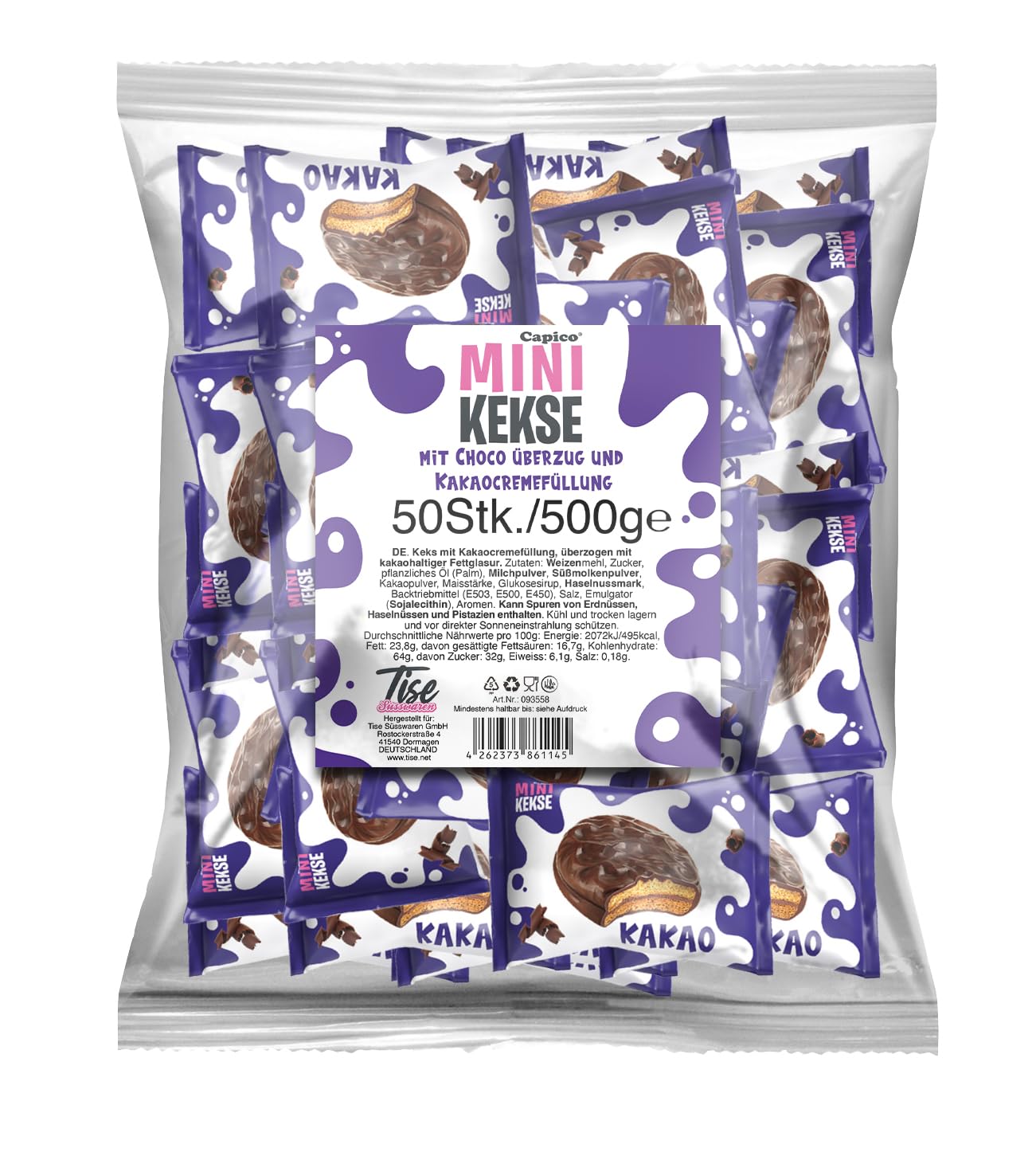 Capico Mini Kekse mit Chocoüberzug 50 Stück (500g) Angebot bei HelloDeals