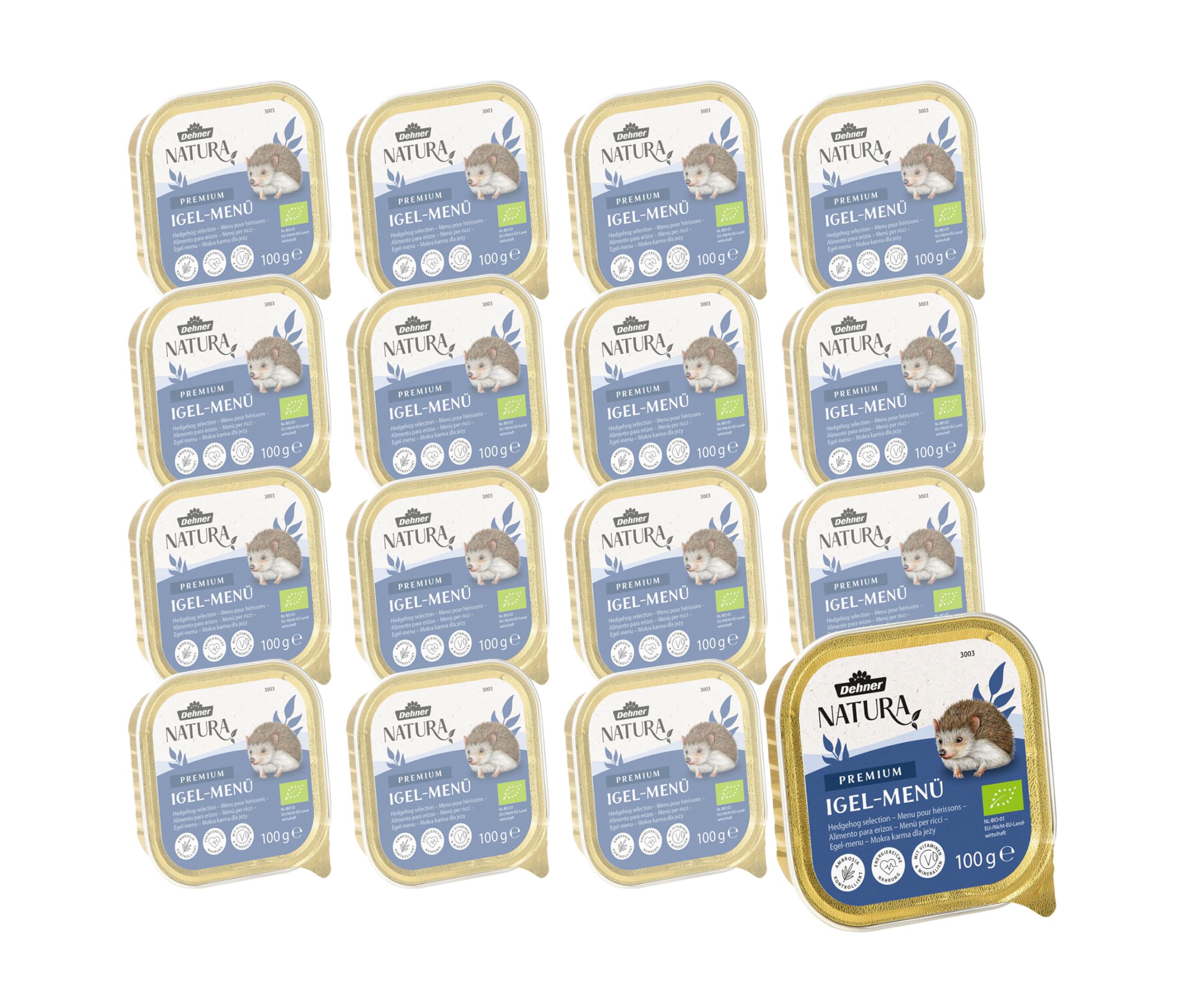 Dehner Natura Igel-Menü | artgerechtes Igelfutter, Nassfutter, vollwertiges Alleinfutter, Spezialfutter | Ganzjahresfütterung, Überwinterung | proteinreich | 16 x 100 g Single Angebot bei HelloDeals