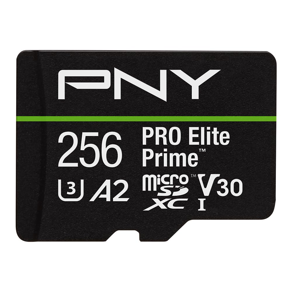 PNY Tarjeta microSDXC 256GB Pro Elite Prime Class 10 U3 V30 A2 + Adaptador SD - Hasta 200MB/s, Class 10, U3, V30, A2, 4K UHD, Full HD, UHS-I Angebot bei HelloDeals