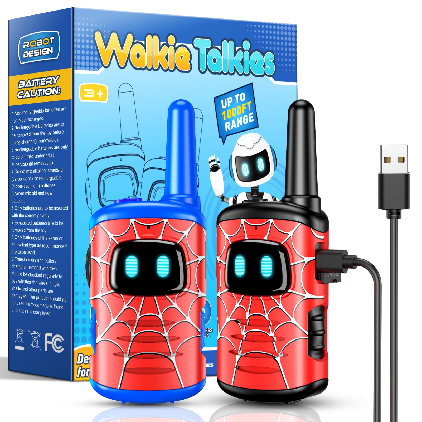 Toyokid Walkie Talkie für Kinder 3-10 Jahre, Aufladbar, Geschenk für Jungen und Mädchen, Outdoor Spielzeug Rot Angebot bei HelloDeals