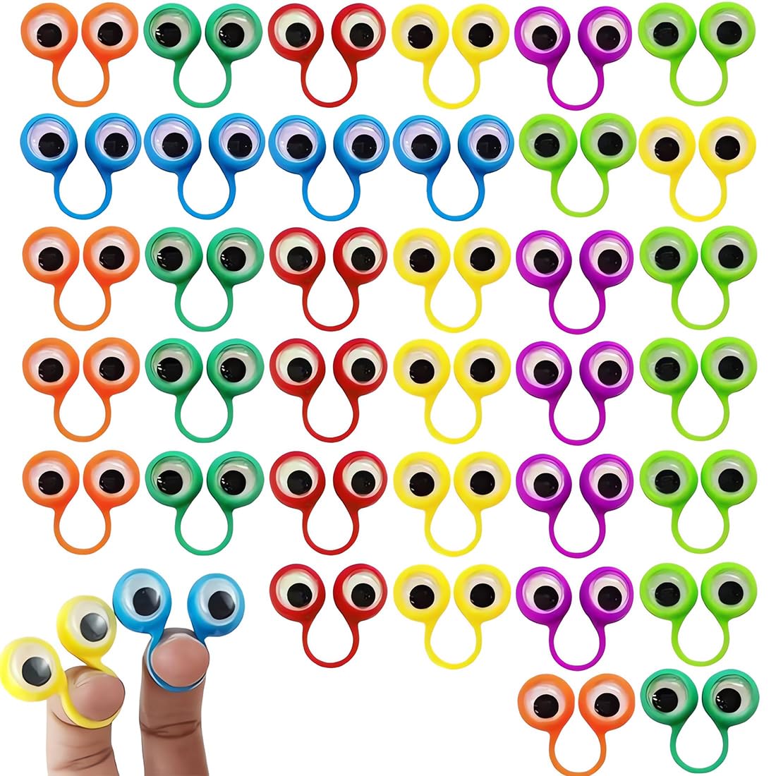 LONZIKP 30 Stück Finger Spielzeug, Augen Fingerpuppen Party Taschen Spielzeug für Kindergeburtstags Halloween Party, mitgebsel kindergeburtstag (colorful) Angebot bei HelloDeals
