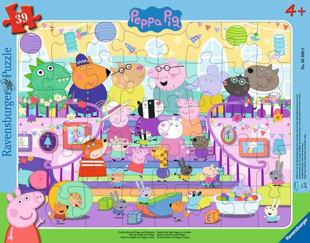 Ravensburger Kinderpuzzle 05699 - Familienfest mit Peppa und Freunden - 39 Teile Peppa Pig Rahmenpuzzle für Kinder ab 4 Jahren Angebot bei HelloDeals
