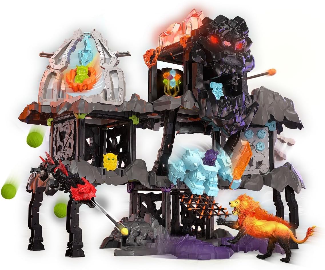 schleich ELDRADOR Creatures | MasterCave Smashrador 42757 | Set aus 4 x ELDRADOR Battle Cave, 4X Minis, Roboter, Lavalöwe & Superkristall | mit vielen Funktionen & Zubehör | ab 6 Jahren | 119 Teile Angebot bei HelloDeals