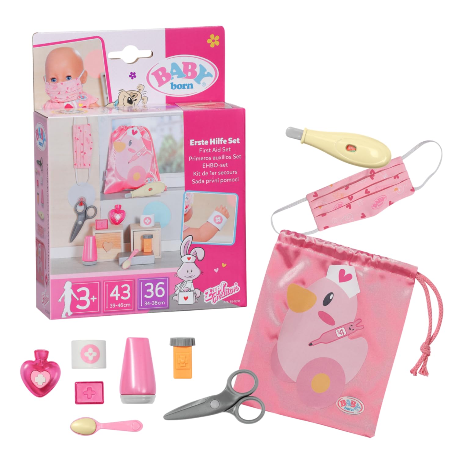 BABY born Erste-Hilfe-Set für 36 und 43 cm Puppen, 834091 Zapf Creation, Rosa Angebot bei HelloDeals