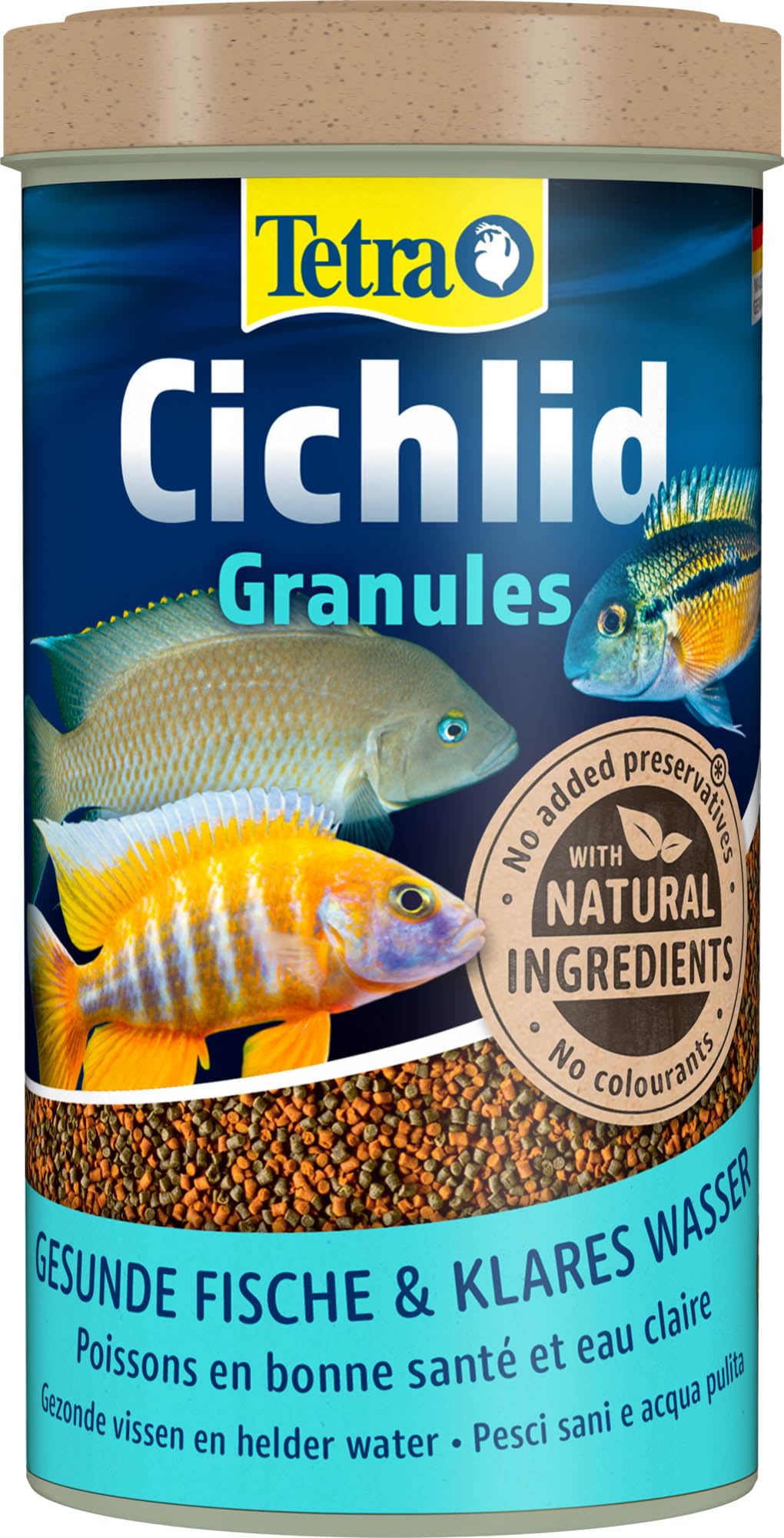 Tetra Cichlid Granules - Hauptfutter Mix mit 2 verschiedenen Granulaten für mittelgroße Cichliden, 500 ml Dose Granules (500 ml) Angebot bei HelloDeals