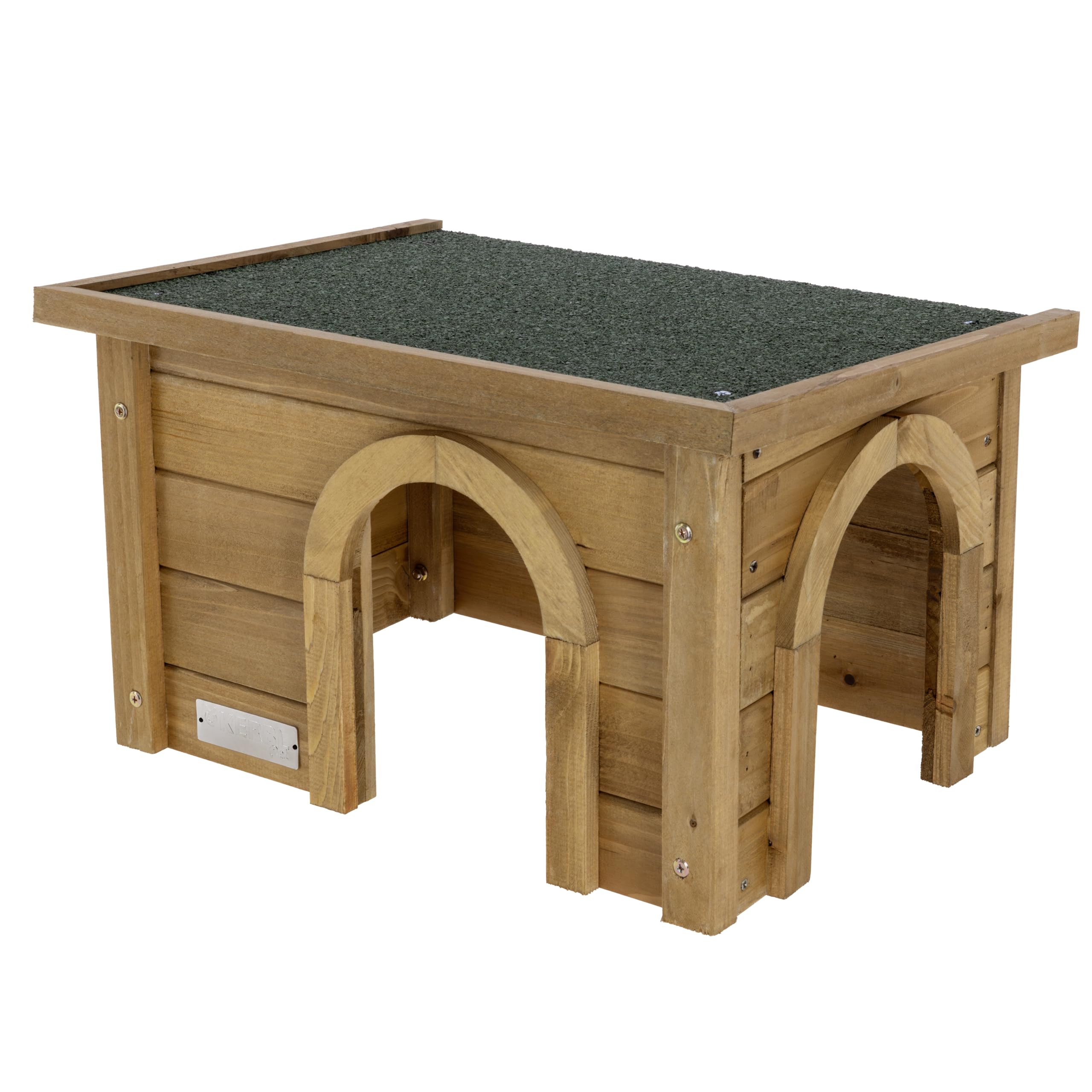 Kerbl Nagerhaus für Kanninchen (Haus aus Spießtanne, mit wetterfestem Bitumendach, Zwei Eingänge für artgerechte Haltung, für Außengehege geeignet, Rückzugsmöglichkeit für Hasen) 82852 Einzeln Angebot bei HelloDeals