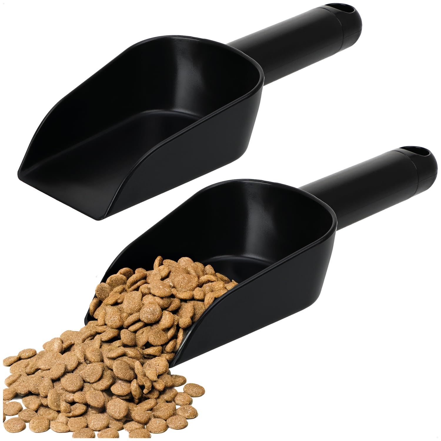 com-four® 2x Futterschaufel zum Portionieren von Tierfutter (23 cm) – Sackschaufel aus Kunststoff - Messschaufel für Haustiere – Abfüllschaufel für Futter und Saatgut 2x 23cm Schwarz Angebot bei HelloDeals