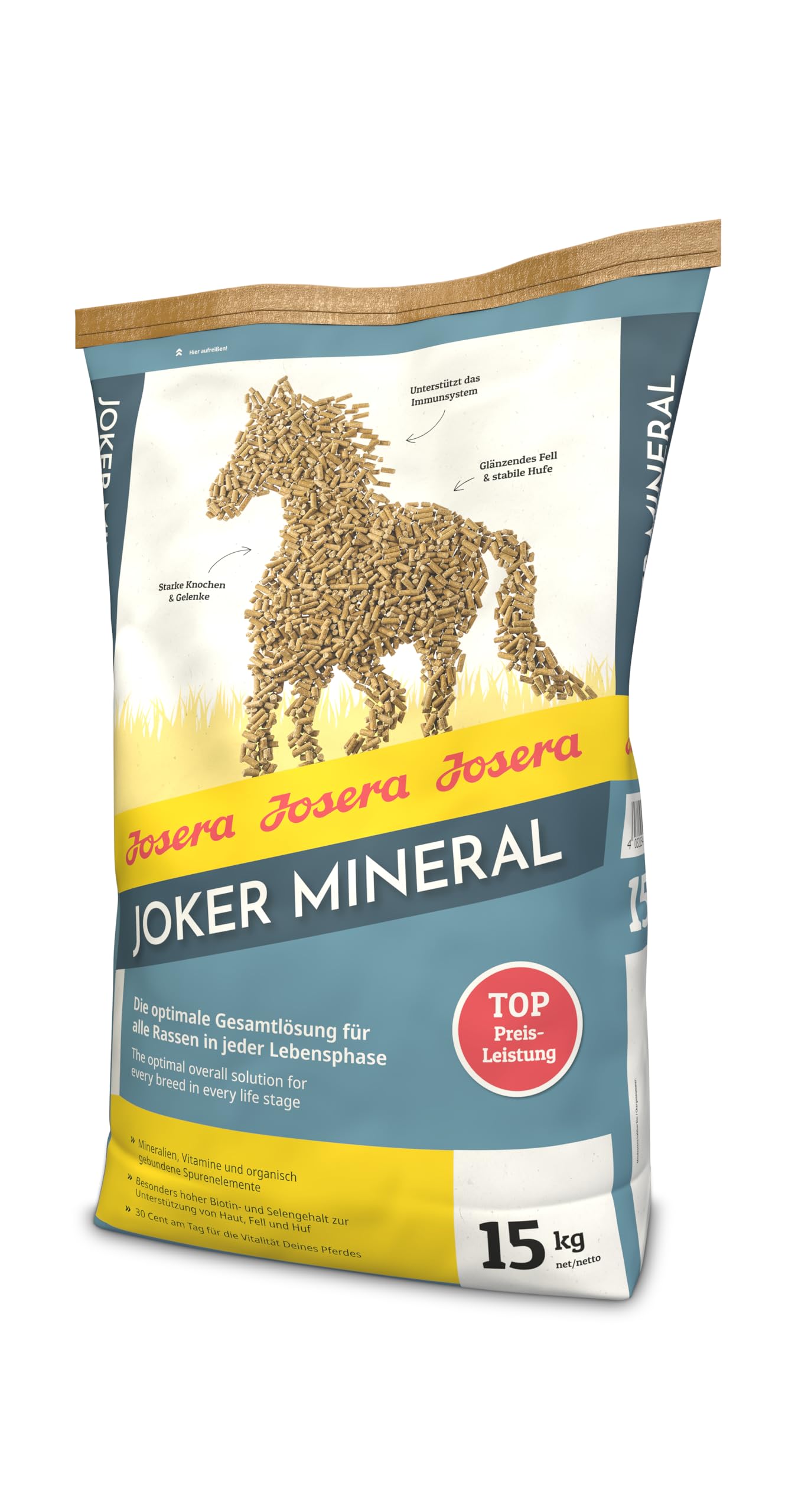 JOSERA Joker Mineral (1 x 15 kg) | Premium Pferdefutter für alle Rassen in jeder Lebensphase | optimale Gesamtlösung | starke Knochen & Gelenke | Mineralfutter Pferde | 1er Pack Angebot bei HelloDeals