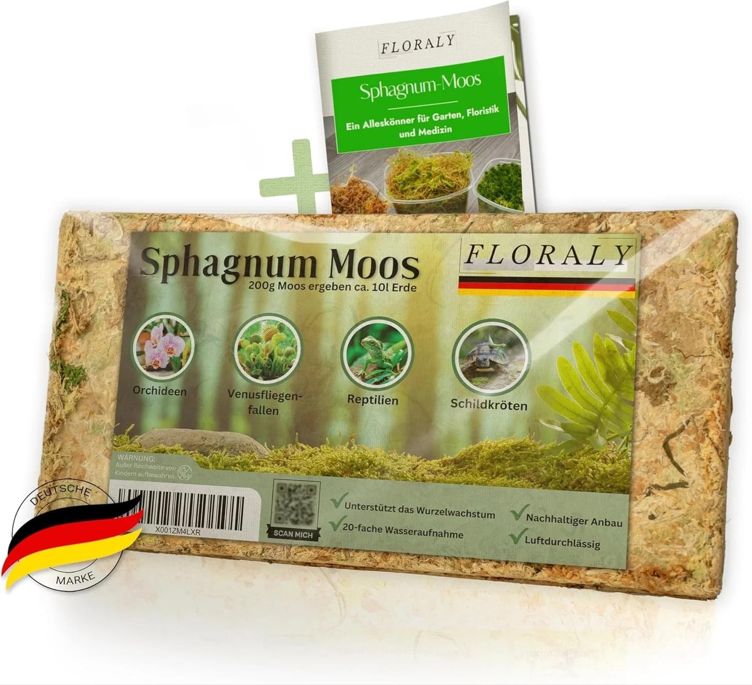 FLORALY 200g Premium Sphagnum-Moos für Pflanzen | geeignet für Orchideen, Bromelien, Terrarium oder Schildkröte UVM. | besonders langlebiges Torf-Moos, Peat Moss Sphagnum-Moss für Pflanzen lebend Angebot bei HelloDeals