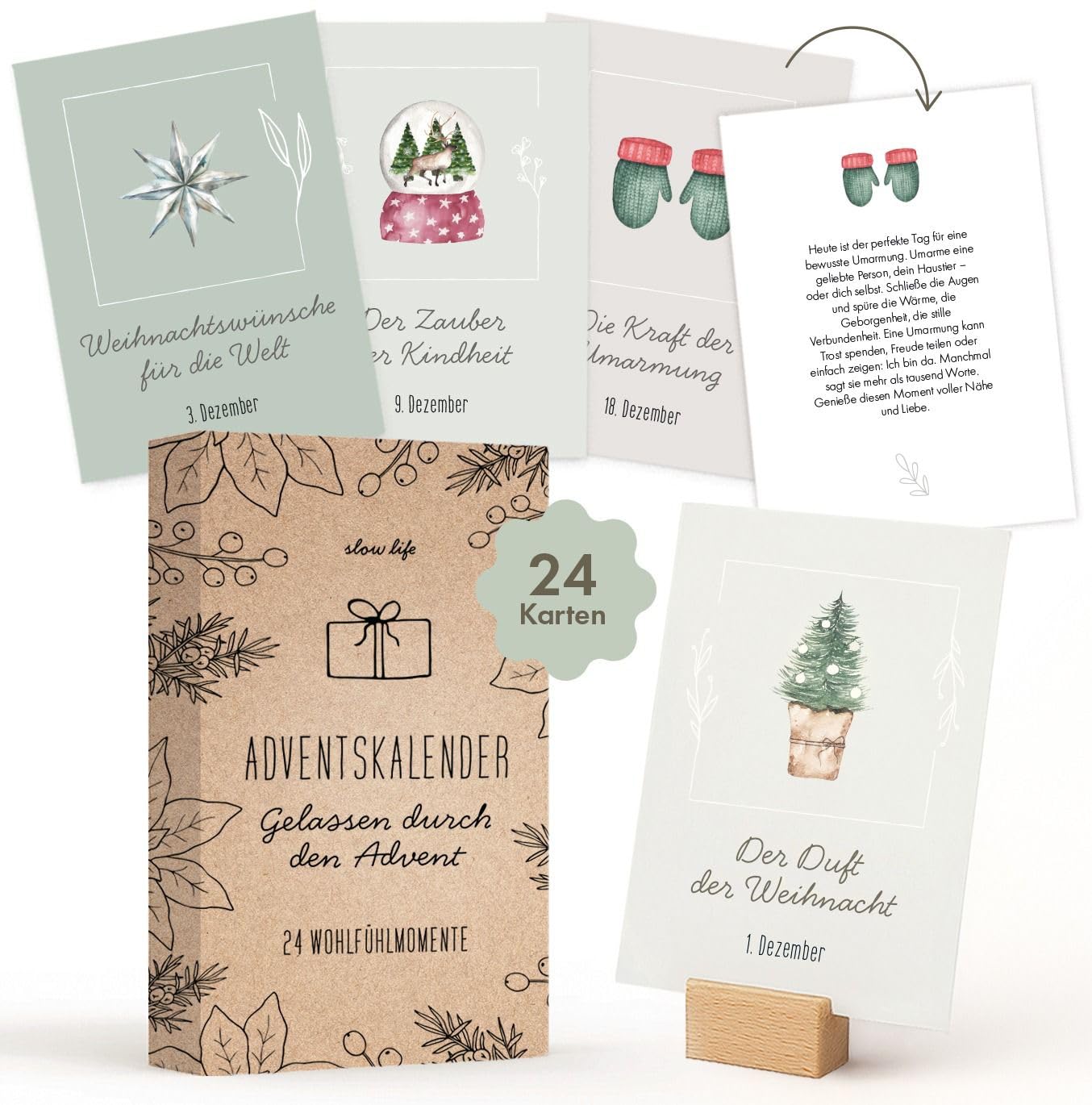 Achtsamkeits-Adventskalender 2025 für Frauen | 24 Affirmationskarten für Erwachsene | Weihnachtskalender mit Motivationssprüchen | Tischkalender für tägliche Selbstliebe & Mindfulness Angebot bei HelloDeals