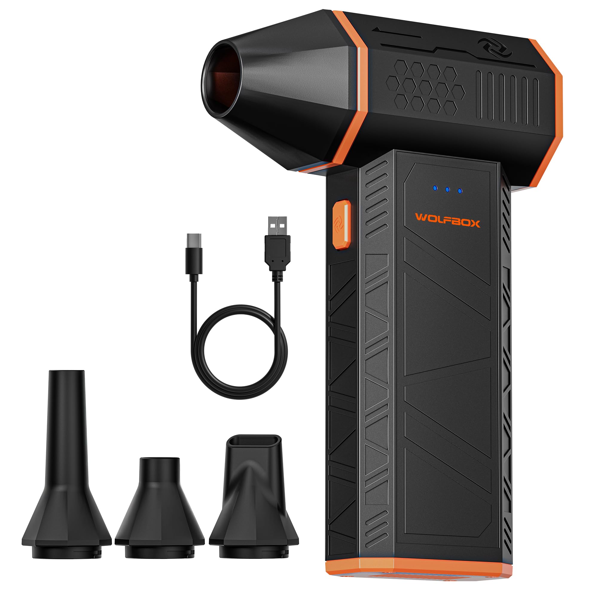 WOLFBOX MF50 Electric Air Duster-110000RPM Super Power Cordless Air Duster, 3-Gang einstellbare Mini-Gebläse mit Akku, Staubbläser für Computer, Tastatur, Haus, Outdoor und Auto Angebot bei HelloDeals