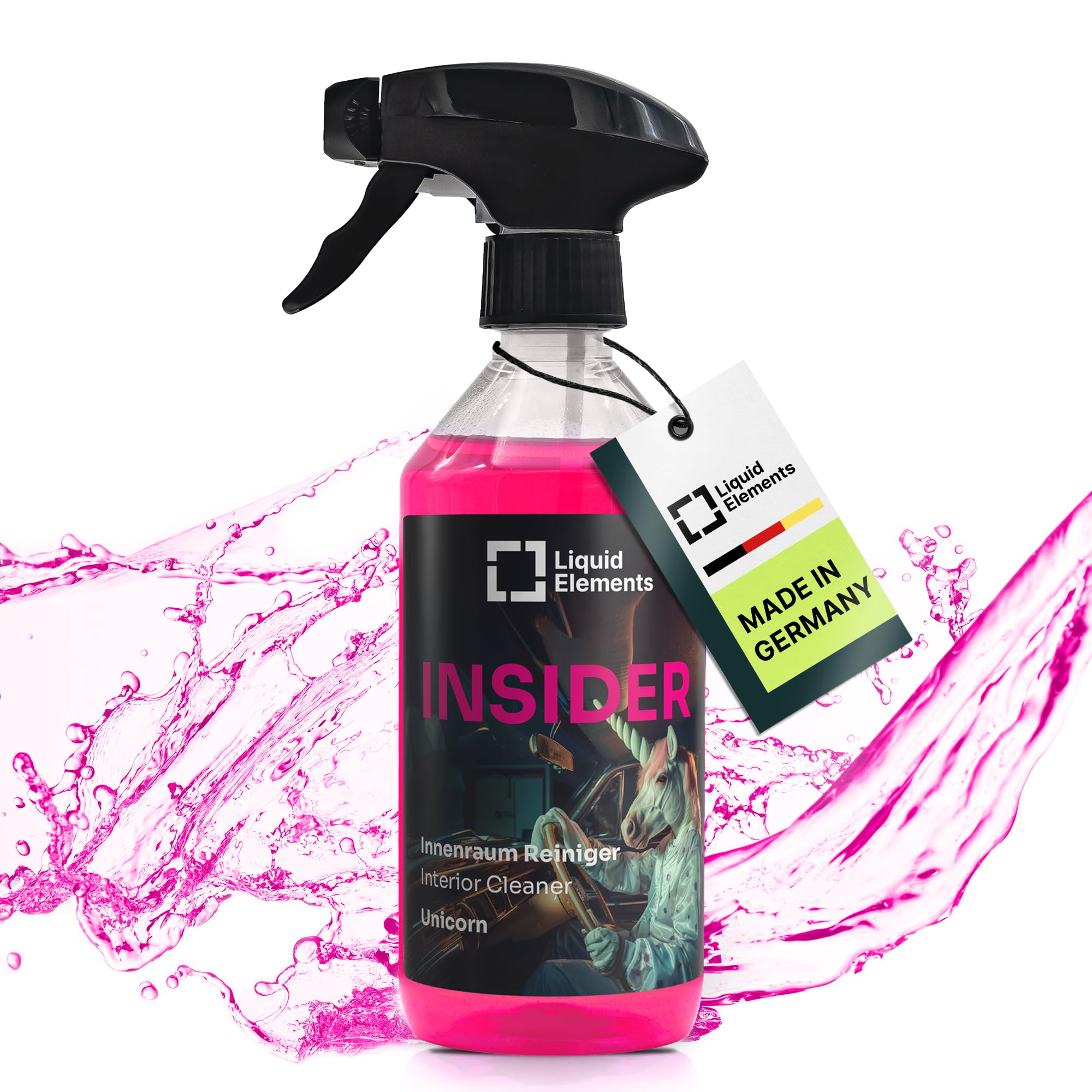 Liquid Elements – Insider Textil- und Innenraumreiniger Einhorn-Edition (500ml) – Cockpit Reiniger für Kunststoff, Leder, Polster & Armaturen – Cockpitpflege Auto Innenraum (Zuckerwatte-Duft) Einhorn (Zuckerwatte) 500 ml (1er Pack) Angebot bei HelloDeals