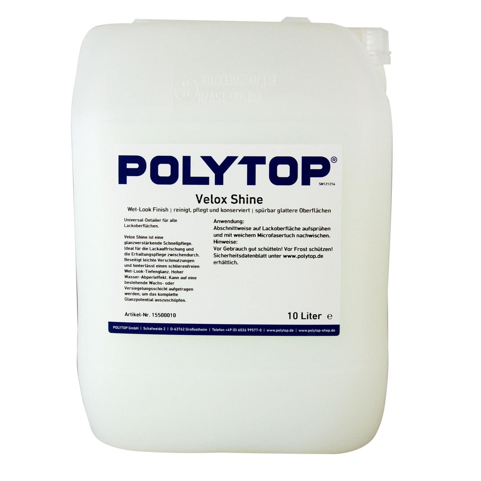 Polytop Velox Shine Universal-Detailer Detailer Lackreiniger Lackpflege 10 Liter Angebot bei HelloDeals