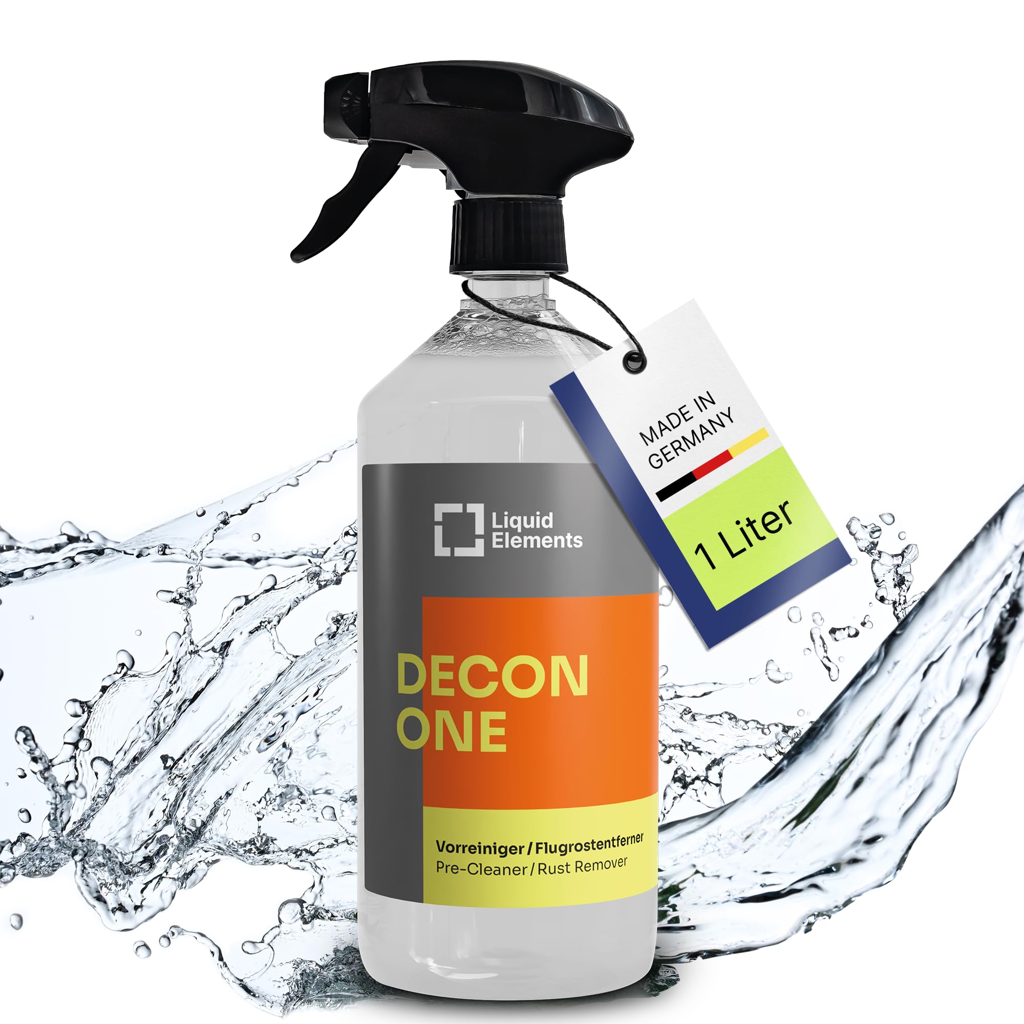 Liquid Elements – Decon One Flugrostentferner Auto & Vorreiniger 1L – Starke, säurefreie Reinigungsformel – Materialschonend & pH-neutral – Entfernt Öl, Teer, Flugrost & Schlamm – Made in Germany Angebot bei HelloDeals