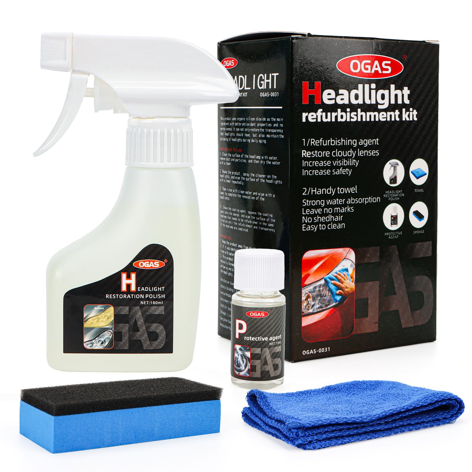 Scheinwerfer Aufbereitung Flüssigkeit Set, Flüssiges Scheinwerfer-Reparaturmittel, Pro Scheinwerfer-Regenerationsmittel, Auto Scheinwerfer Politur Spray für hellere, klarere Sicht Angebot bei HelloDeals