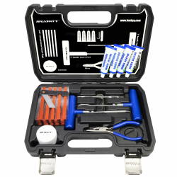 47 tlg. Reifenreparatur Set für I PKW Autos LKW Motorrad I QUAD ATVs UTVs I Traktoren Schlepper Rasenmäher Anhänger Trailer I Trucks Jeeps SUVs I Anleitung in 7 Sprachen Angebot bei HelloDeals