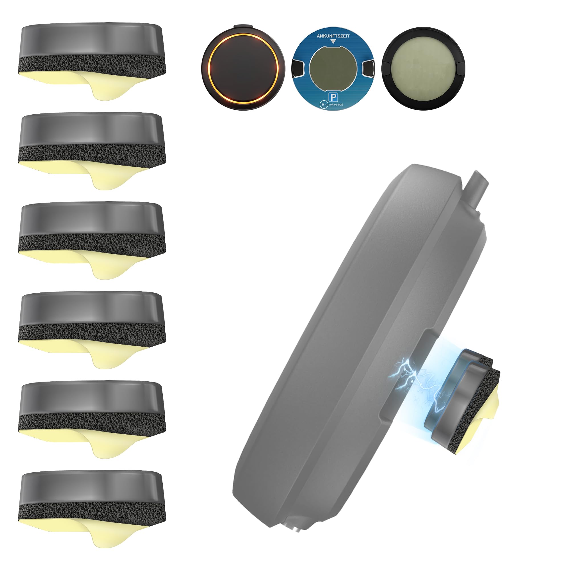 Ermorgen 6 Stücke Ersatz Metallplättchen Set kompatibel mit OOONO Parkscheibe 3/2 /1,OOONO CO-Driver 2 Halterung für OOONO Parkscheibe und Blitzerwarner, 3 Paar Klebepads mit Magnet Angebot bei HelloDeals