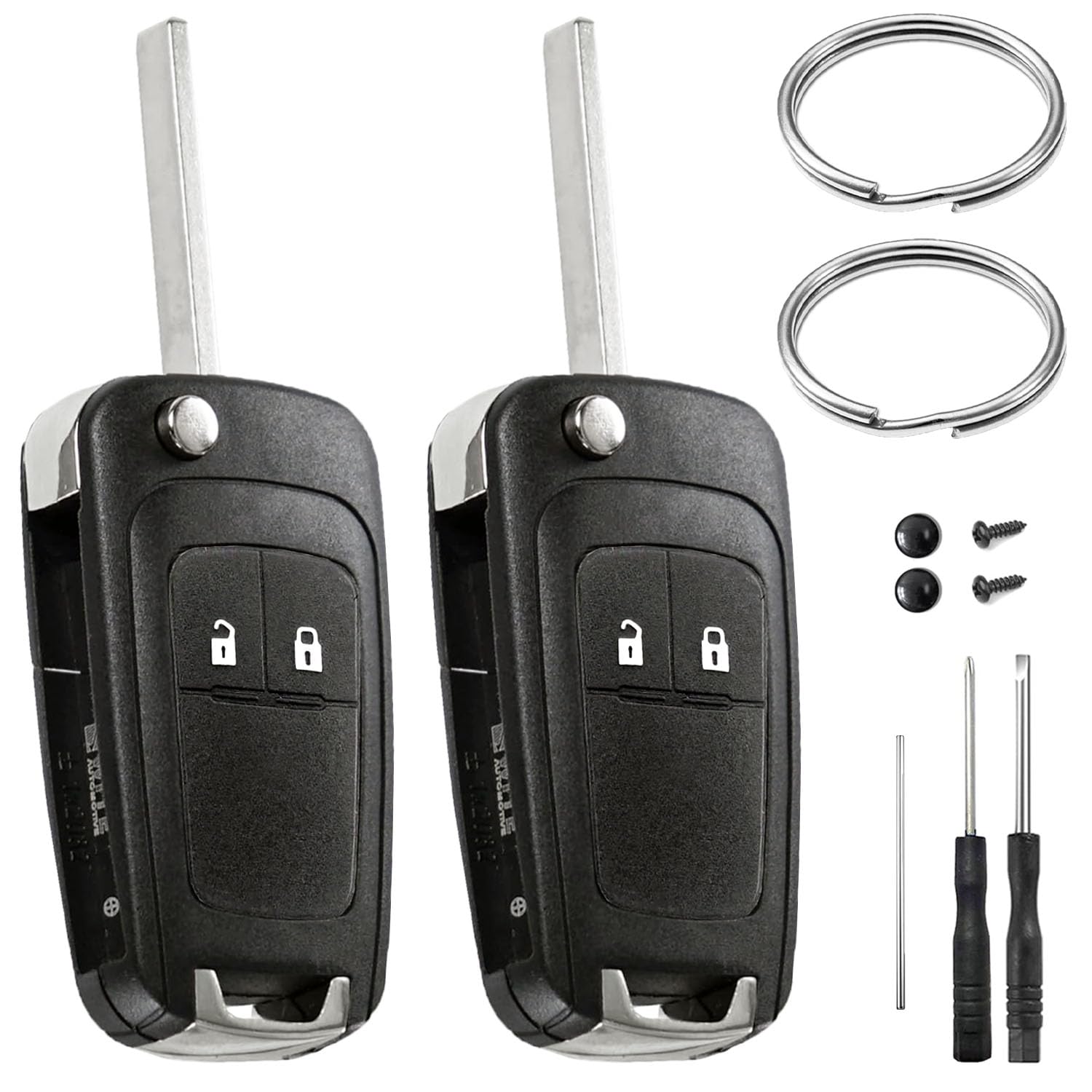 2 Stück Autoschlüssel Gehäuse für Opel Adam Astra Insignia Meriva Mokka Zafira und Chevrolet Cruze Aveo Orlando Spark Trax Captiva Matiz 2 Tasten Fernbedienung Ersatz Schlüssel Auto Schlüsselgehäuse Angebot bei HelloDeals
