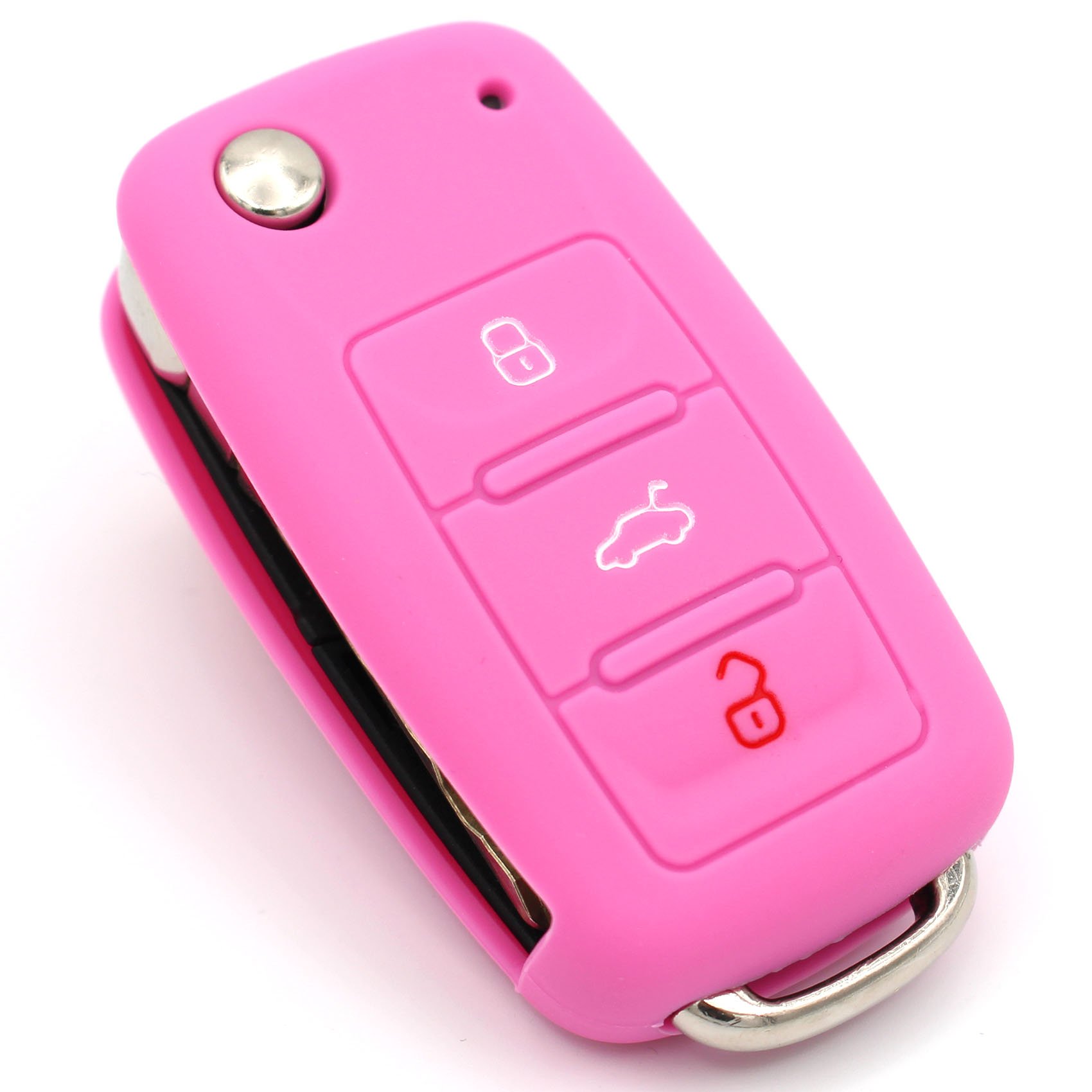 CYK www. CoverYourKey .de Schlüssel Hülle VA für 3 Tasten Auto Schlüssel Silikon Cover von Finest-Folia (Rosa) Angebot bei HelloDeals