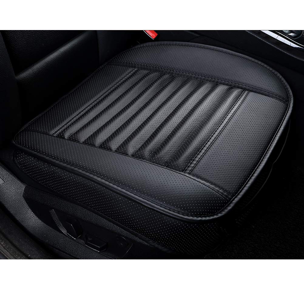 LUOLLOVE Autositzbezüg PU Leder Bambus-Kohle-atmungsaktiv kompatibel für 90% Modelle Vordersitz,1Stück (Schwarz 20.5 x 20.1 In) 1Stück Schwarz Angebot bei HelloDeals