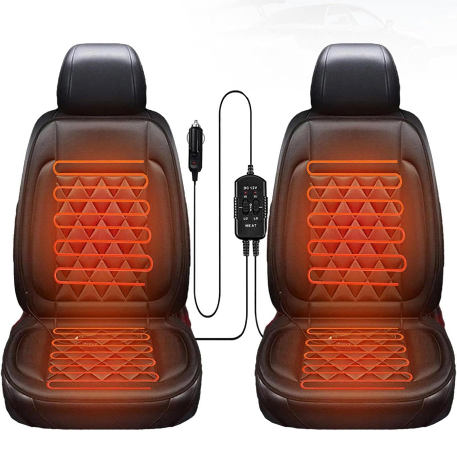 Kosinso 2PCS Sitzkissen für Das Auto, Winter Autositz Auflage mit Voller Rückenlehne Autositzbezüge Passend für Die Meisten Autos Zweisitzer Angebot bei HelloDeals