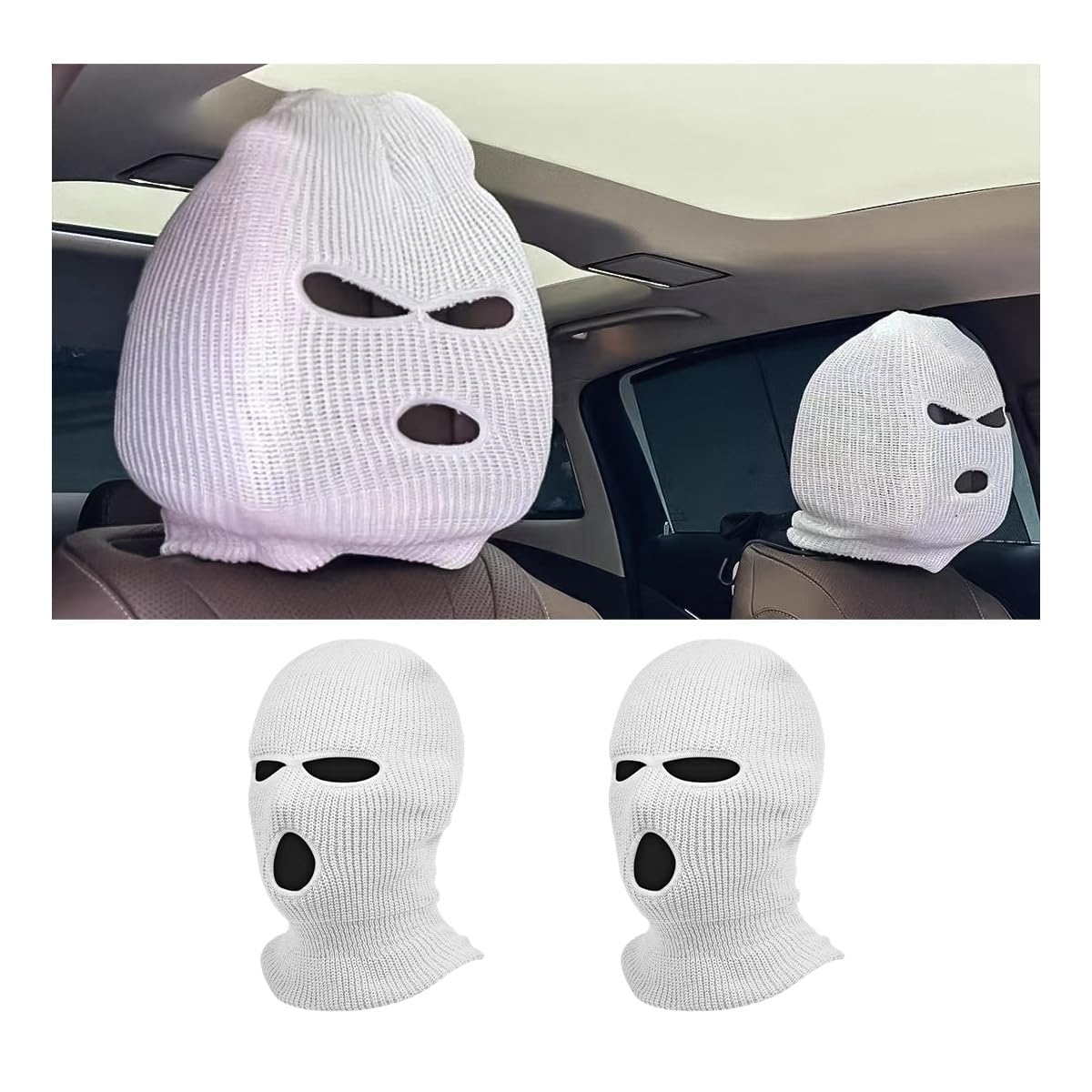 Fonyiunce 2 Stück Kopfstützenbezüge, Kopfbedeckung Für Autositze, Personalisierter Atmungsaktiver Kopfstützenbezug, Lustiger Auto kopfstützenbezüge, für Auto,Minivan,Wohnmobil,Halloween Angebot bei HelloDeals