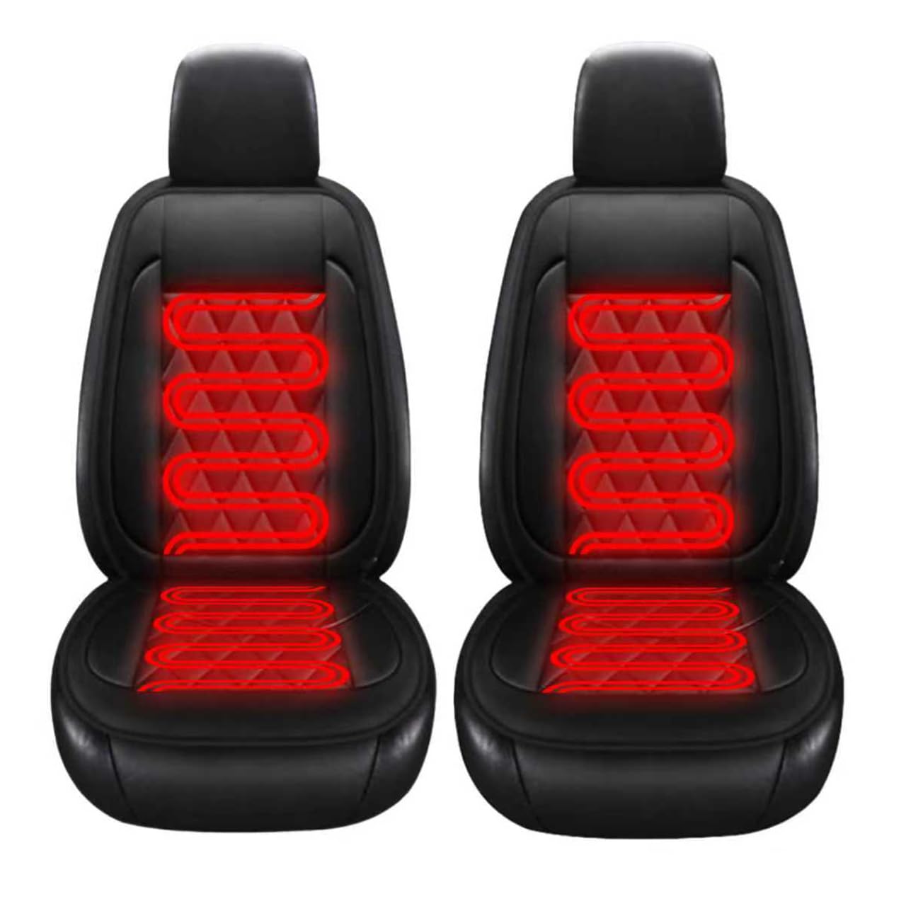 Kosinso 2 Stück Auto Sitz Auflage, Winter Autositz Auflage Mit Voller Rückenlehne Autositzbezüge Passend für Die Meisten Autos Zweisitzer (Schwarz) Angebot bei HelloDeals