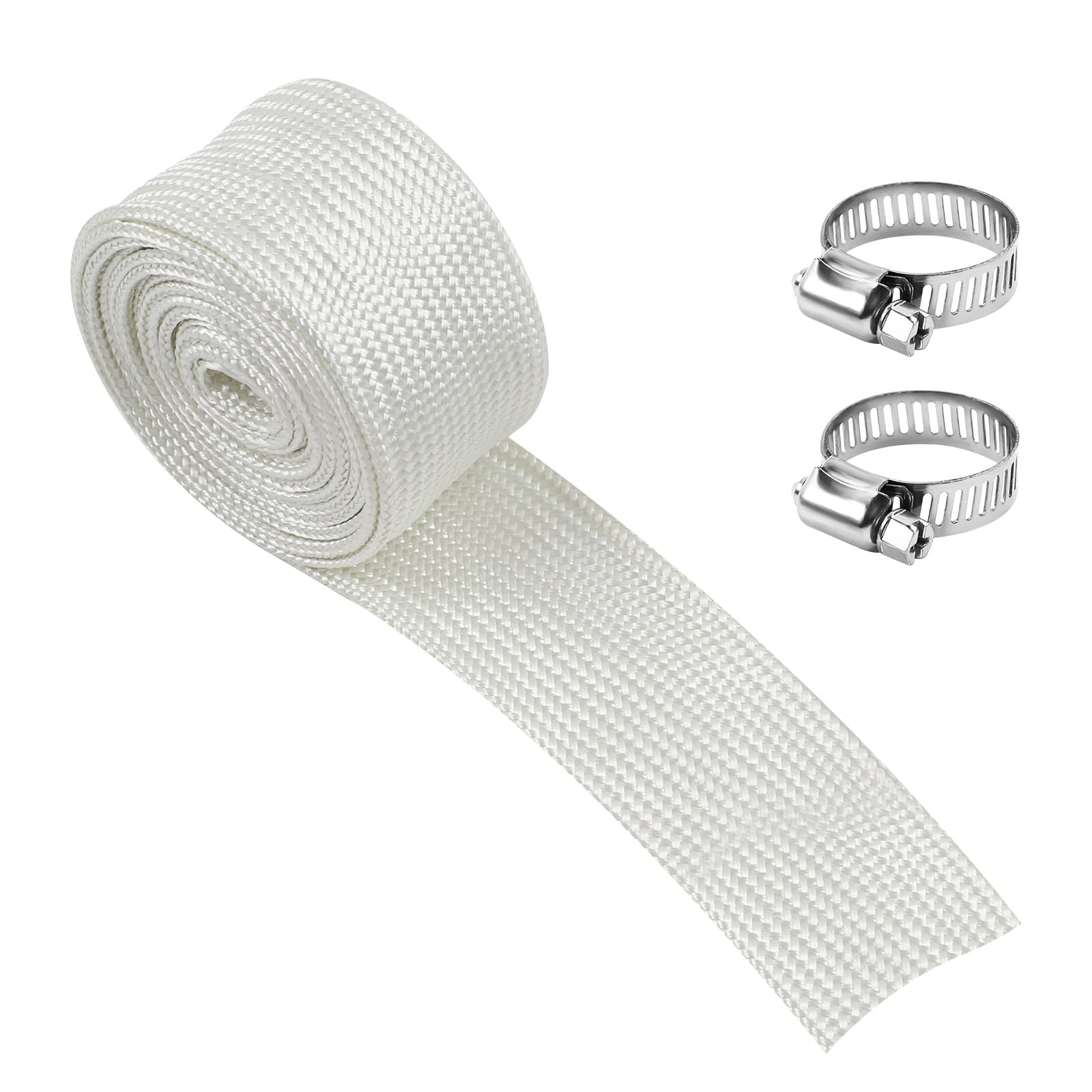 MaxEarn 300cm Hitzeschutzschlauch Auspuff mit 2 Clips, Abgasschlauch für Stromerzeuger 25mm, Fiberglass Sleeving Abgasrohr für Notstromaggregat, Lufterhitzer, Standheizung, Air-Klimaanlage Angebot bei HelloDeals