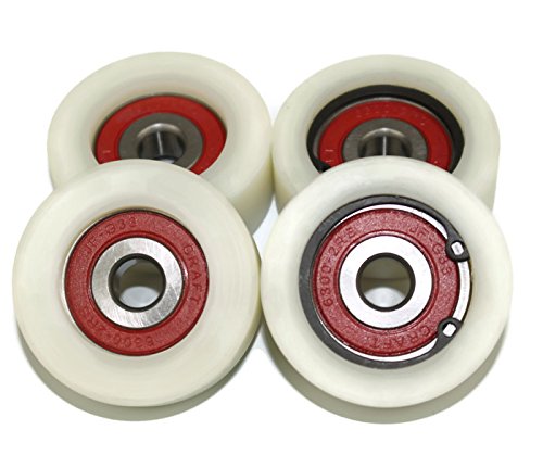 Smart Machines 4 x 50 mm Durchmesser gefräste Nylon-Rollen hergestellt in der EU (20 mm breit - 10 mm Lager)., 20mm wide-10mm bearing Angebot bei HelloDeals