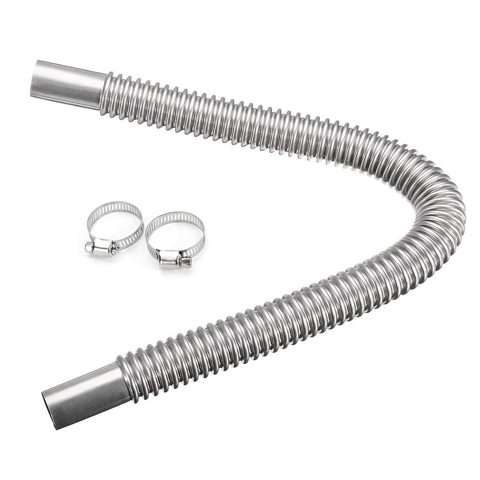 Abgasschlauch für Stromerzeuger, 60CM Auto Edelstahl Abgasrohr, Standheizung Kraftstofftank Abgasrohr mit Zwei Edelstahlklammern für Diesel Heizung Angebot bei HelloDeals