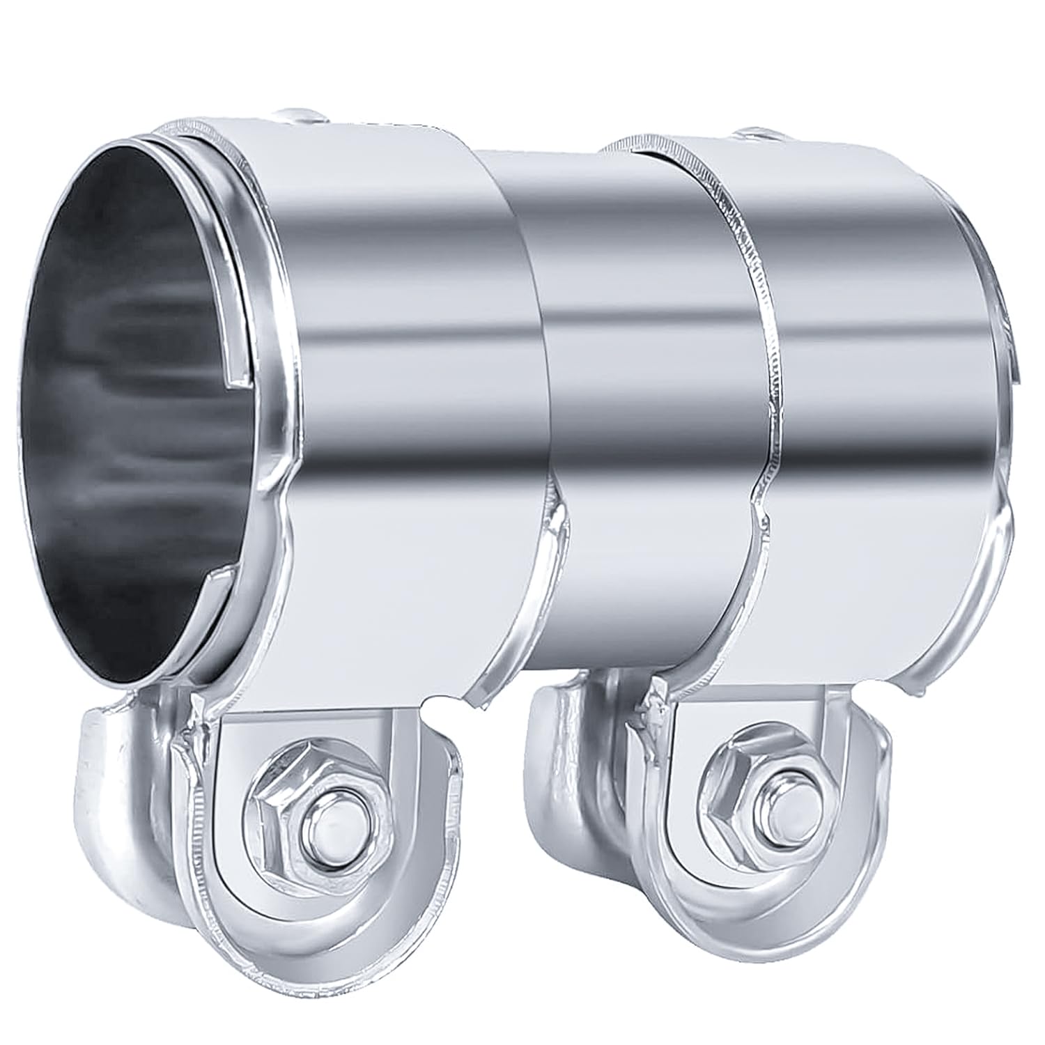 XHYASD 55 mm Auspuffschelle Edelstahl Rohrverbinder, Universal Auspuffschelle, Auto Auspuff Schellen, Krümmerschelle Reparaturschelle Verbindung (Ø 55mm / L: 95mm) Angebot bei HelloDeals