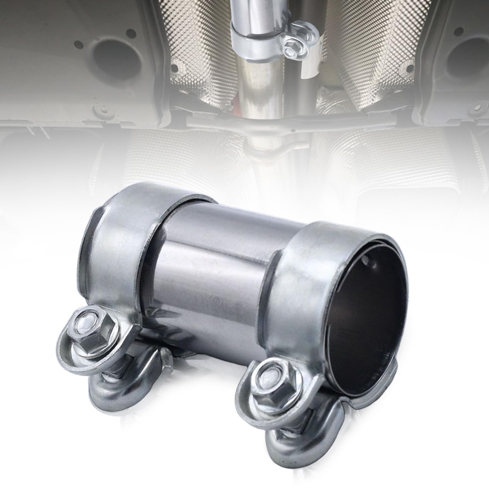 Auspuffschelle, ø 50mm X 125mm Doppelschelle Rohrverbinder Auspuff Schelle Edelstahl Auspuffrohrklemme Abgasrohrverbinder für Auspuffrohr Auto Angebot bei HelloDeals
