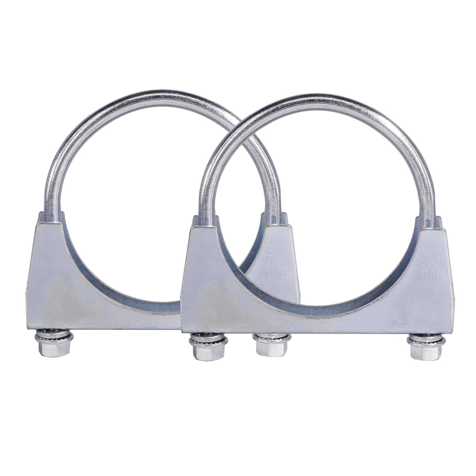 2 Stück Bügelschelle M8 Rohrschelle Ø52-80 mm Spezialschelle für Auspuffrohr U-förmige Verzinkter Rohrklemmbügel (80mm) Angebot bei HelloDeals