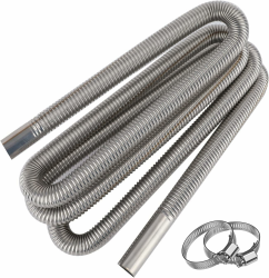 Abgasschlauch für Stromerzeuger, Cakapapo 300CM Auto Edelstahl Abgasrohr, mit Zwei Edelstahlklammern für Diesel Heizung Angebot bei HelloDeals