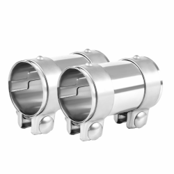 DOCAS 2pcs Ø 64 mm x 125 mm Länge Doppelschelle Auspuffschelle Edelstahl Rohrverbinder, Universal Auspuff Abgasanlage Angebot bei HelloDeals