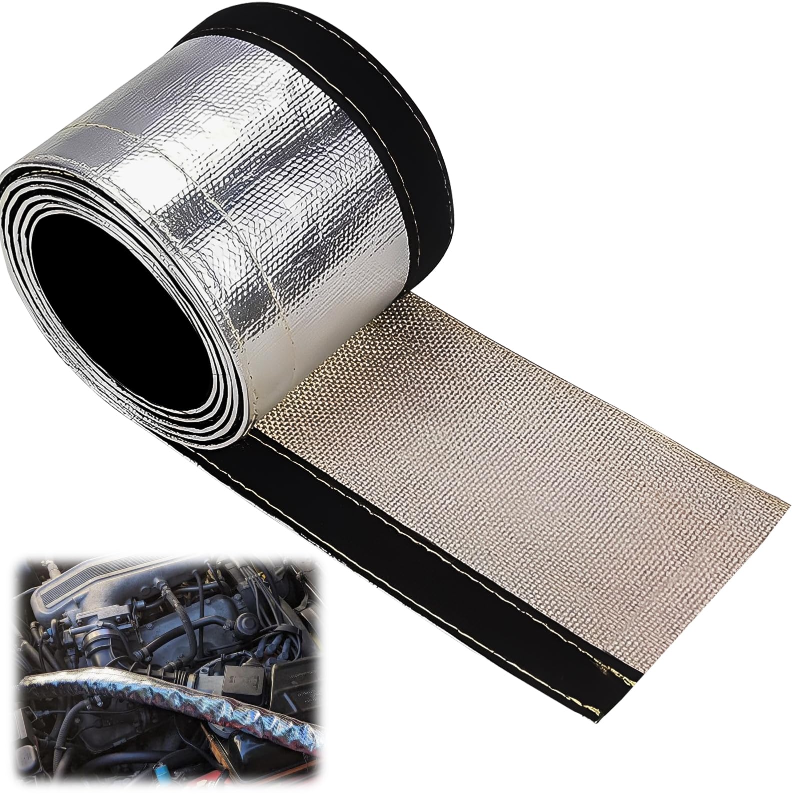 1 Meter Alu-Titan Hitzeschutzschlauch ID 20mm, Selbstklebend Heat Sleeve Thermoschutz Schlauch Isolierschlauch Kabelschutz, Klettverschluss HitzeschutzhüLse (Ø 20mm) Angebot bei HelloDeals