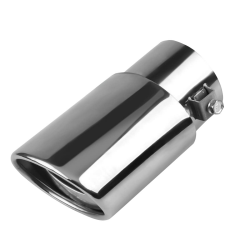 CGEAMDY Auspuffblende Rund Endrohr, Endrohrspitze Edelstahl Auspuffrohr, Universell 38-53 mm Schalldampf Blende Rund Chrom Auspuffspitzen Rostfrei Auto (Silber-Gerade) 14.5x6cm/Silber-Gerade Angebot bei HelloDeals
