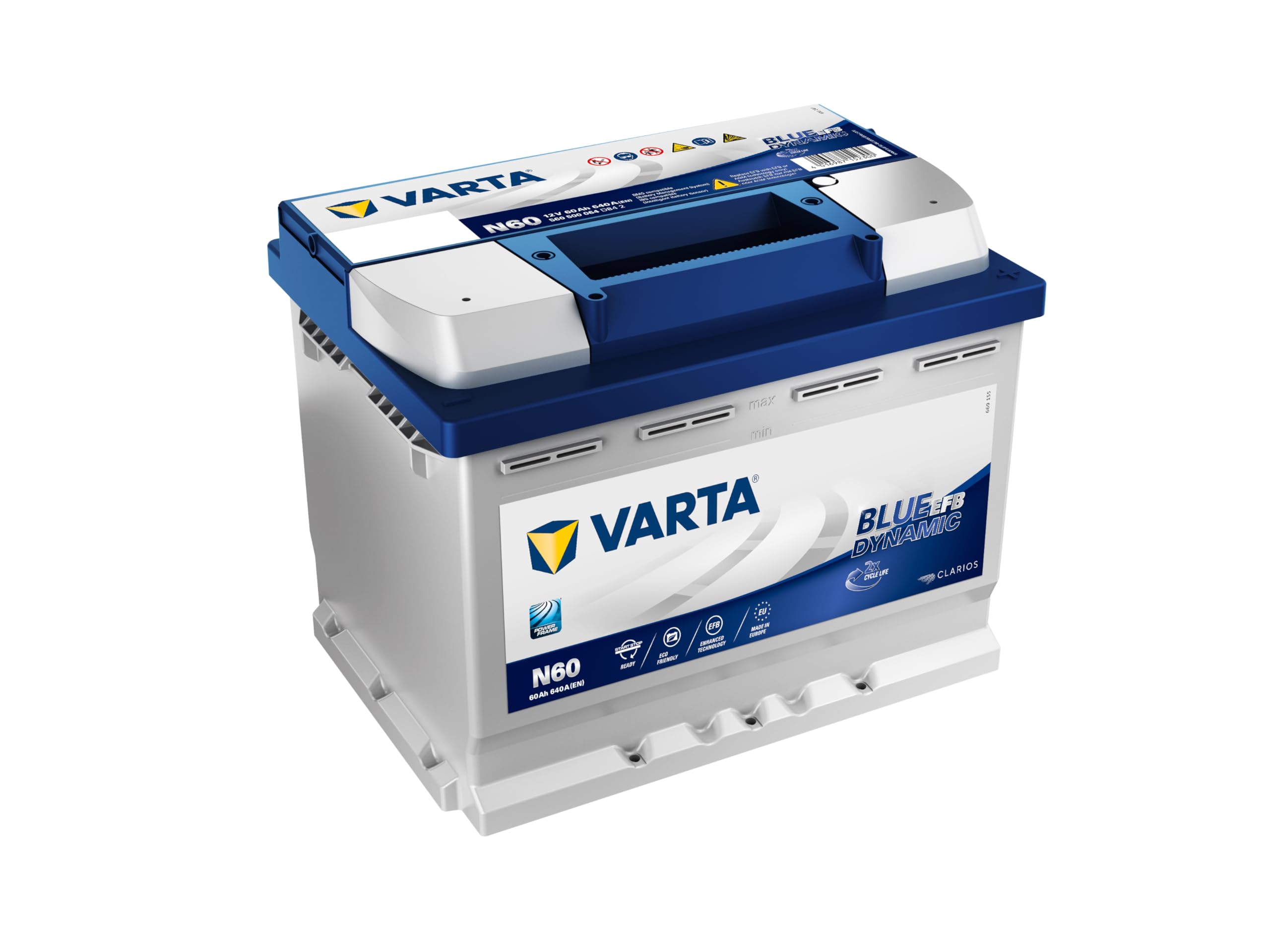 Varta Blue Dynamic EFB N60, 60 Ah 640 A, kompatible mit PKW, lithium metal Single Angebot bei HelloDeals