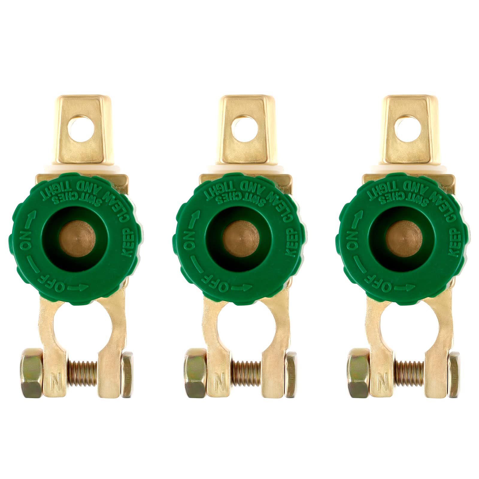 3 Stück Batterieschalter Hauptstromschalter Unterbrecher Polklemme Batterie Trenner Batterieklemme Batterieadapter Trenner aus Messing für Automobil Auto Truck Schiff Fahrzeuge(6-24 V) Angebot bei HelloDeals