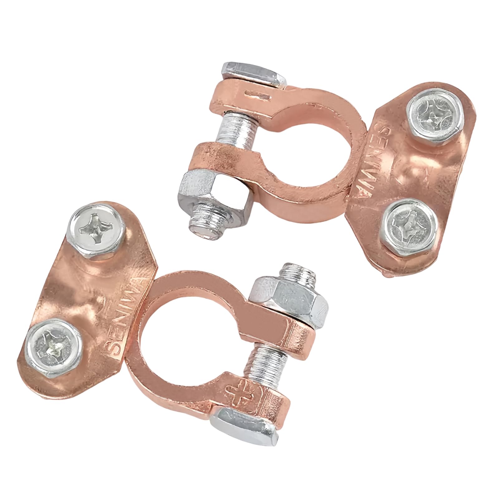 2 Paar Batterie Polklemmen, Batterieklemmen Massiv, Autobatterie + Plus - Minus Batterie Pole Klemme, Kupfer Steckverbinder Positiv & Negativ für Auto Boot Wohnmobil Caravan und Batterien Angebot bei HelloDeals