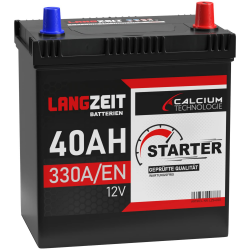 LANGZEIT ASIA Autobatterie 40Ah 12V 330A/EN ASIA Batterie Plus-Pol Rechts 30% mehr Startleistung ersetzt 35Ah 36Ah 38Ah 42Ah 40Ah Pluspol Rechts Angebot bei HelloDeals