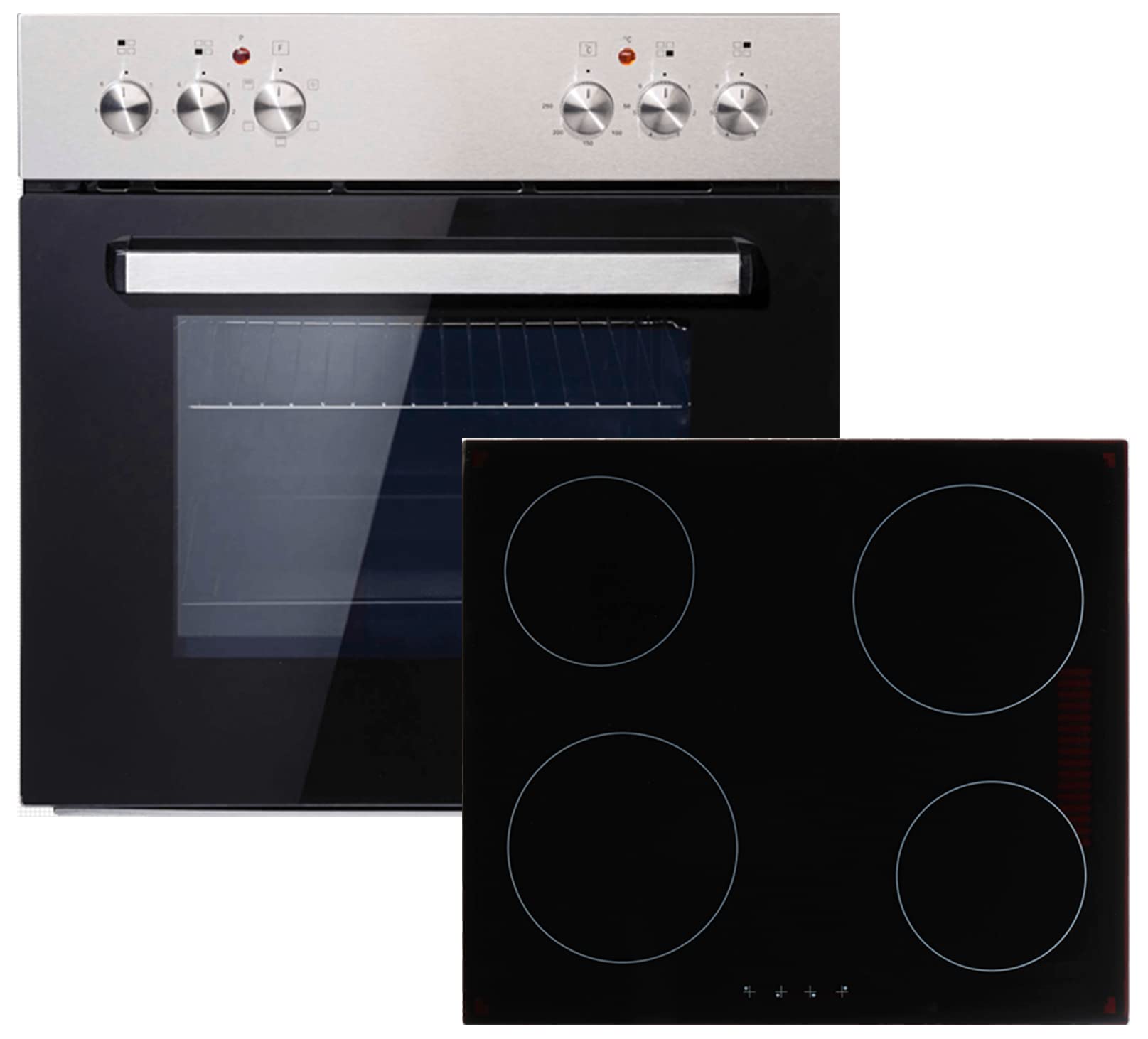 PKM Einauherdset BIC3-IGKIX-2 | Edelstahlblende | Glaskeramikkochfeld 60cm | 3 Backofenfunktionen | Energieeffiziezklasse A Angebot bei HelloDeals