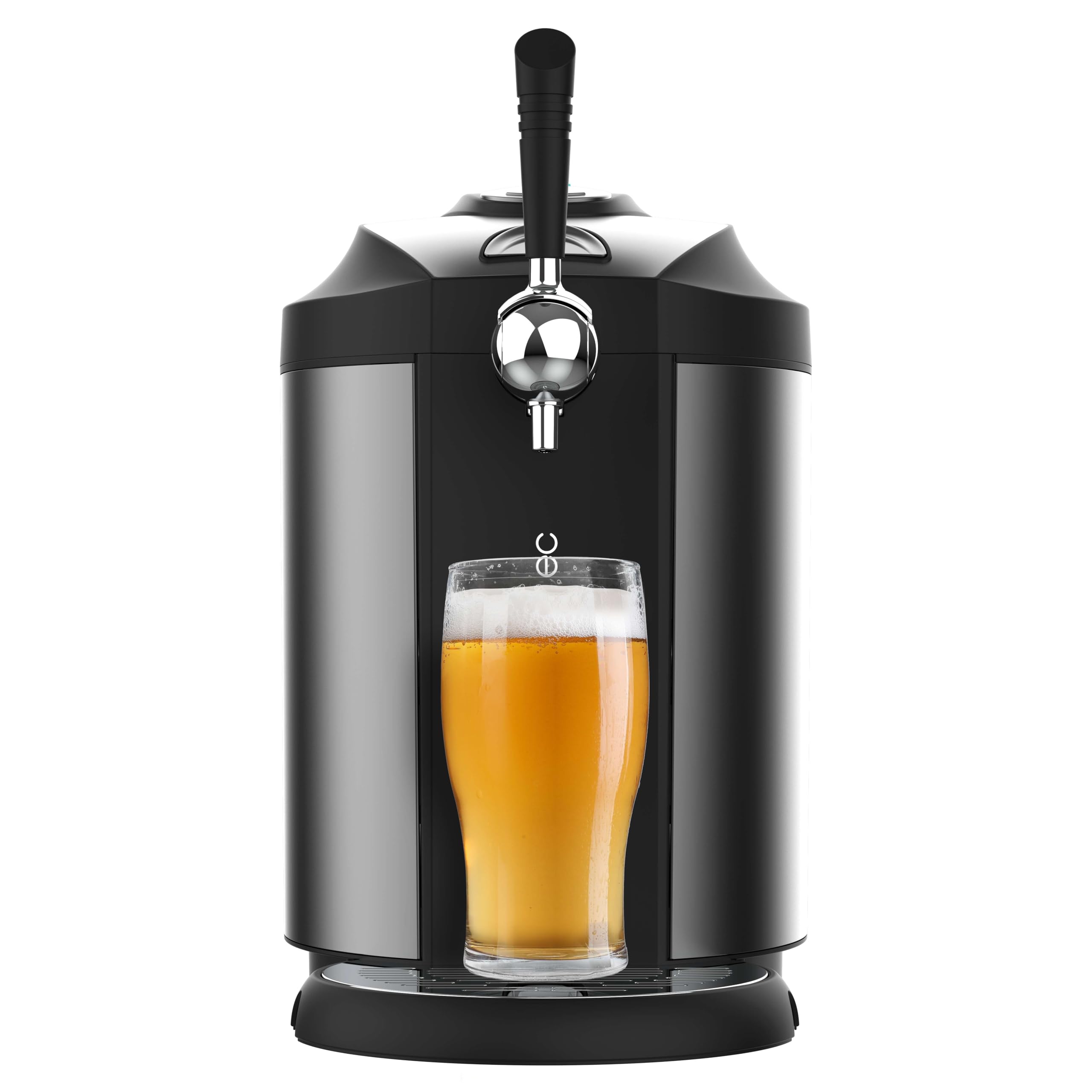 Cecotec Bierdispenser BeerFlow Steel 5000, 65 W, Temperaturbereich von 2 bis 12°C, Universelle Druckfässer 5L, LED-Temperaturanzeige, Tragegriff, Rutschfest Angebot bei HelloDeals