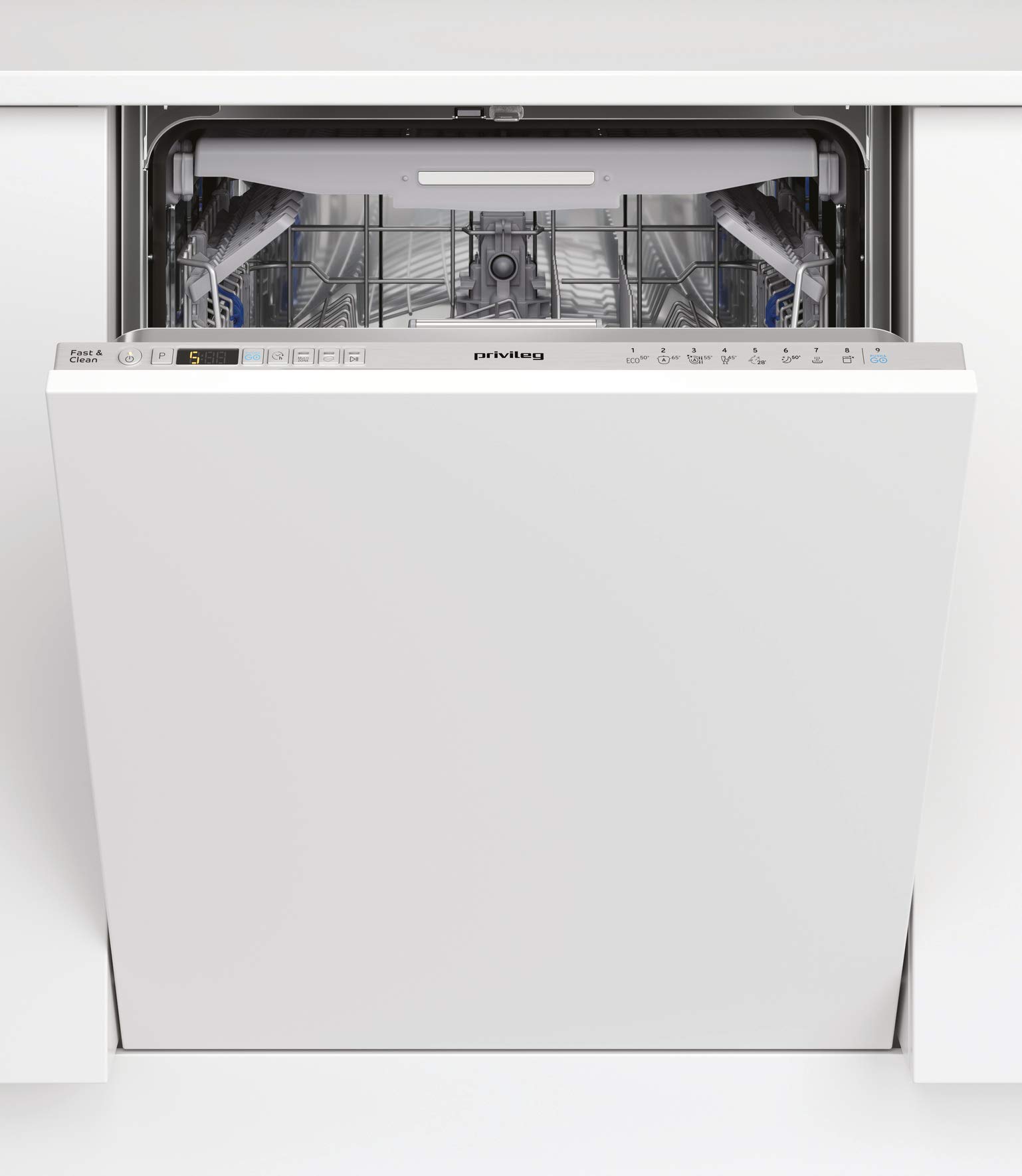 Privileg RIO 3T131 A FE X Vollintegrierbarer Geschirrspüler 60 cm / 14 Maßgedecke / Fast&Clean 28’ / Auto Door / Push&Go / Option Multizone / Startzeitvorwahl / Vollwasserschutz [Energieklasse D] Angebot bei HelloDeals