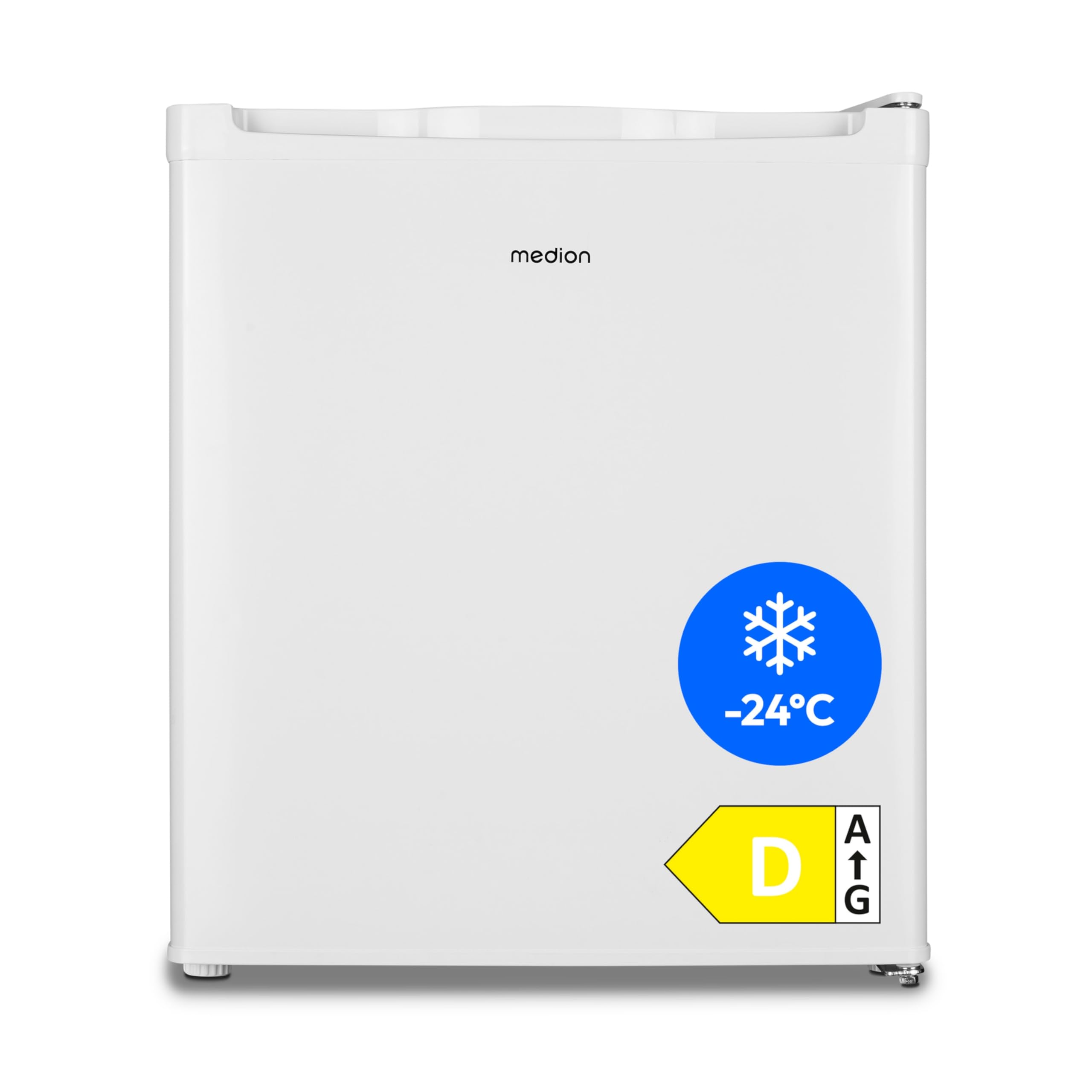 MEDION Mini Gefrierschrank (33 Liter Nutzinhalt, 51cm hoch, höhenverstellbare Füße, Griffmulde, manuelle Temperatureinstellung, Stern-Einstufung 4 Sterne, MD37675) Weiß Angebot bei HelloDeals