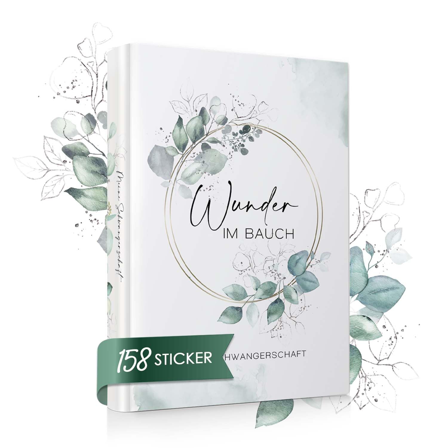 Schwangerschaftstagebuch | Tagebuch für die Schwangerschaft mit 158 Stickern I 120 Seiten für deine Erinnerungen | Design Floral Schwangerschaft - Floral Angebot bei HelloDeals
