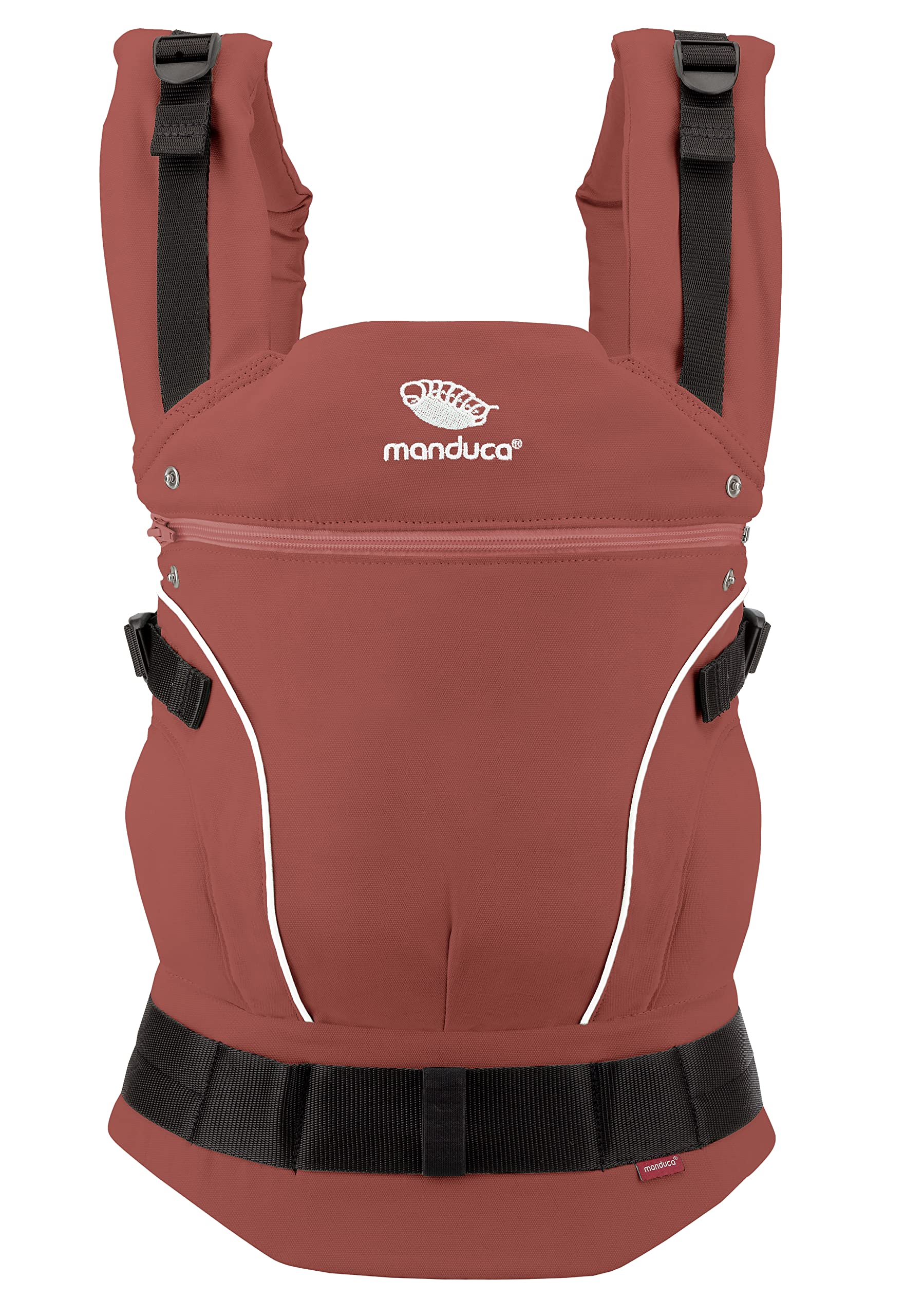 manduca First Babytrage - Verstellbarer und vielseitiger Tragesitz für Babys und Kleinkinder (3,5-20 kg) - Babytrage mit Front-, Hüft- und Rückentragefunktion ,Rouge Rouge Einheitsgröße Angebot bei HelloDeals