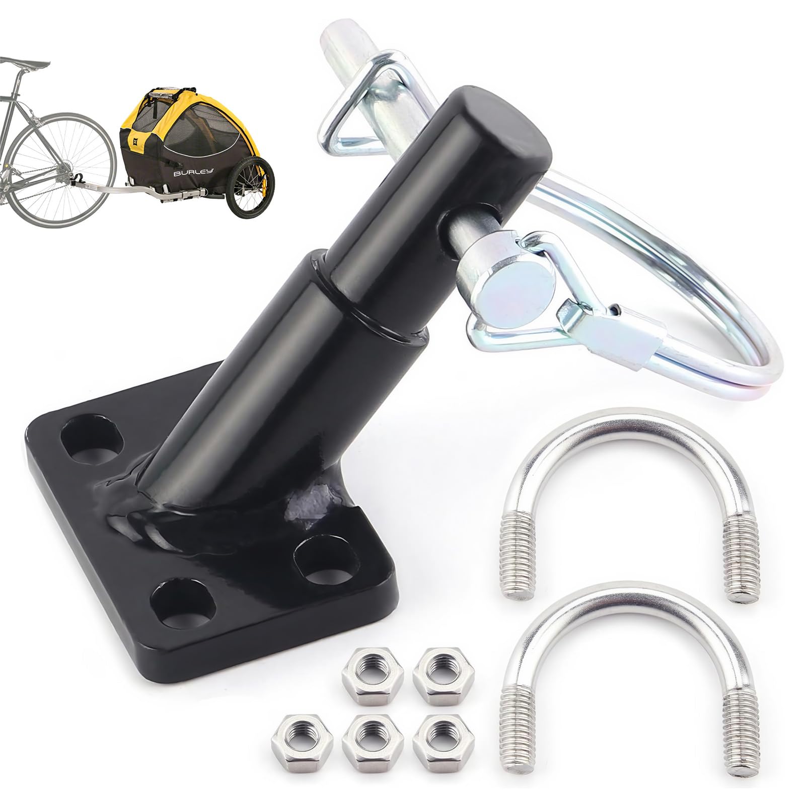 Fahrradanhänger Kupplung,Fahrrad Anhängerkupplung,Fahrrad Kupplung,Universal Fahrrad Anhängerkupplung,Kupplung hundeanhänger,Zusätzliche Fahrradkupplung Fahrrad Schwarz1 Angebot bei HelloDeals