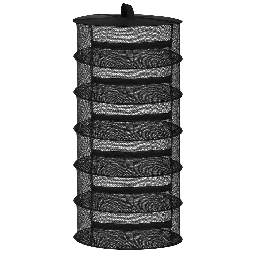 chefeggukk 6-Schicht-Kräuter-Trockengestell Pflanze hängend Mesh trocknen Netz zusammenklappbar Pflanze trocknen Netz mit Garten Baumschere, S Hang Schnalle Schwarz 6 Lagiges(120cm*60cm) Angebot bei HelloDeals